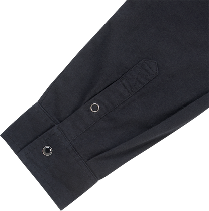 Bill's Exhausts BILTWELL Blackout Lightweight Flannel shirt in medium, featuring a black flannel fabric and casual fit.