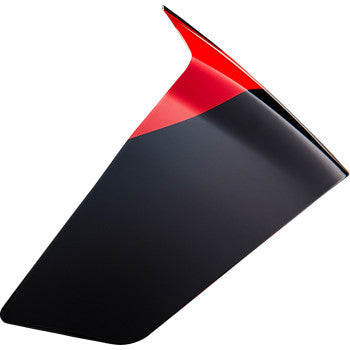 Black, red, and white ALPINESTARS Supertech R10 helmet spoiler with carbon accents, designed for race helmets.