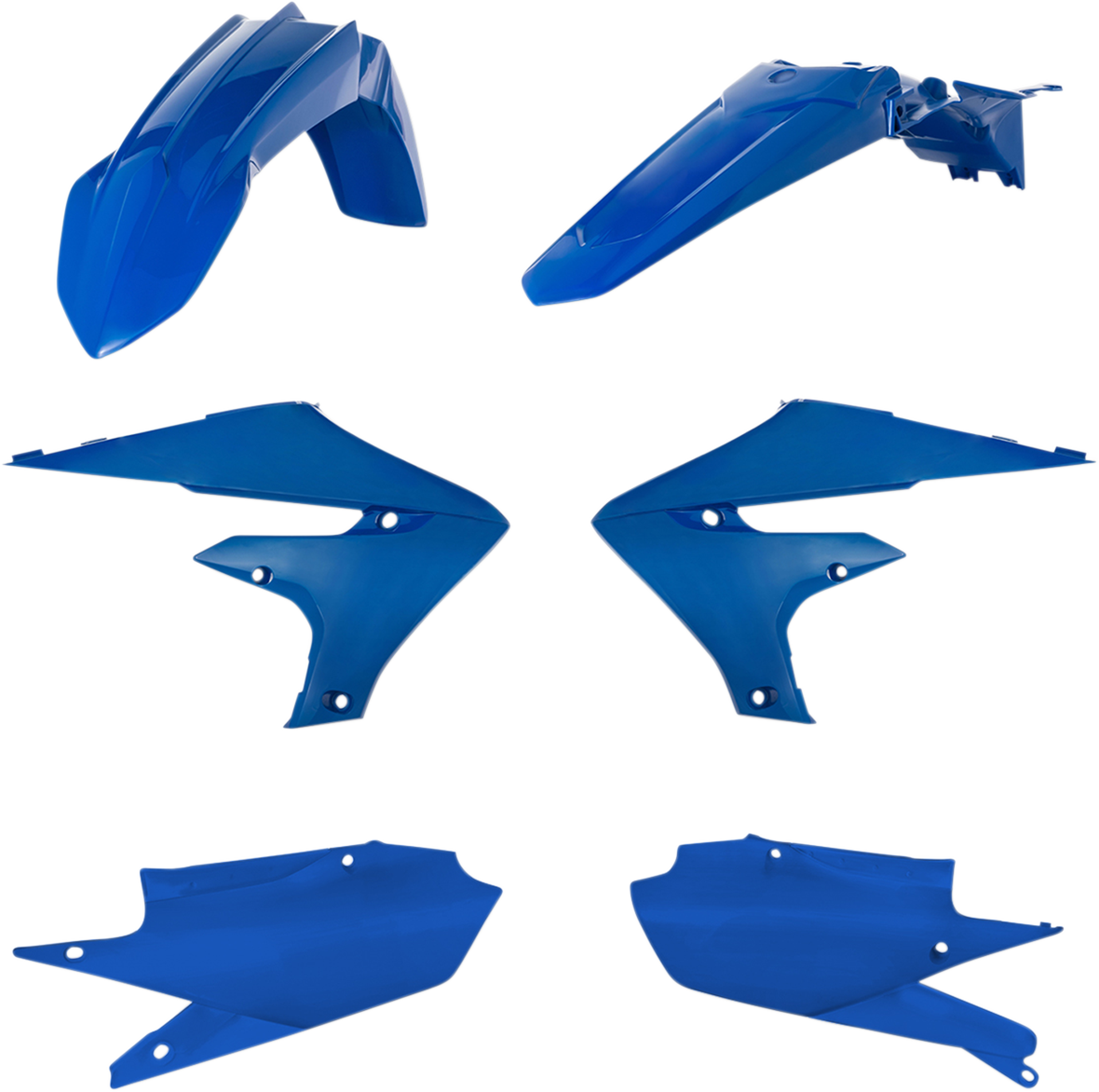 A blue ACERBIS standard replacement body kit for motorcycles, designed for durability and a sleek appearance.