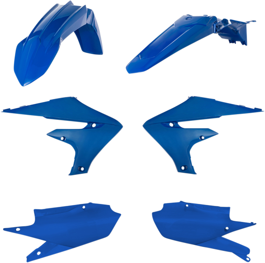 A blue ACERBIS standard replacement body kit for motorcycles, designed for durability and a sleek appearance.