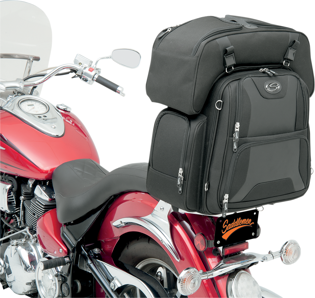 SADDLEMEN FTB3600 Sport Sissy Bar and Combo Bag EX000698 - Howling Moto