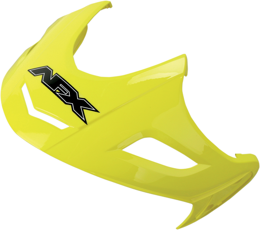 Bill's Exhausts AFX FX-50 Peak helmet in high-visibility yellow with black accents, featuring a sleek aerodynamic design.