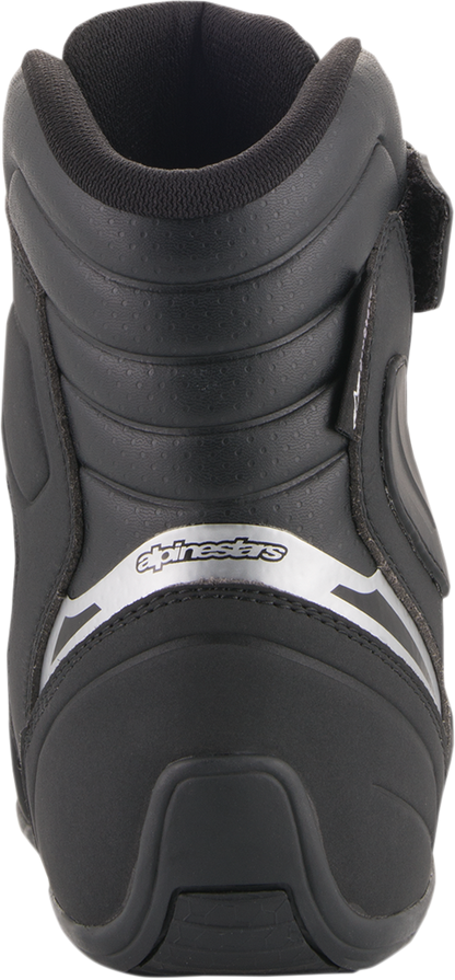 Alpinestars Fastback v2 black riding shoes with US 11.5 size, featuring sleek design and durable construction.