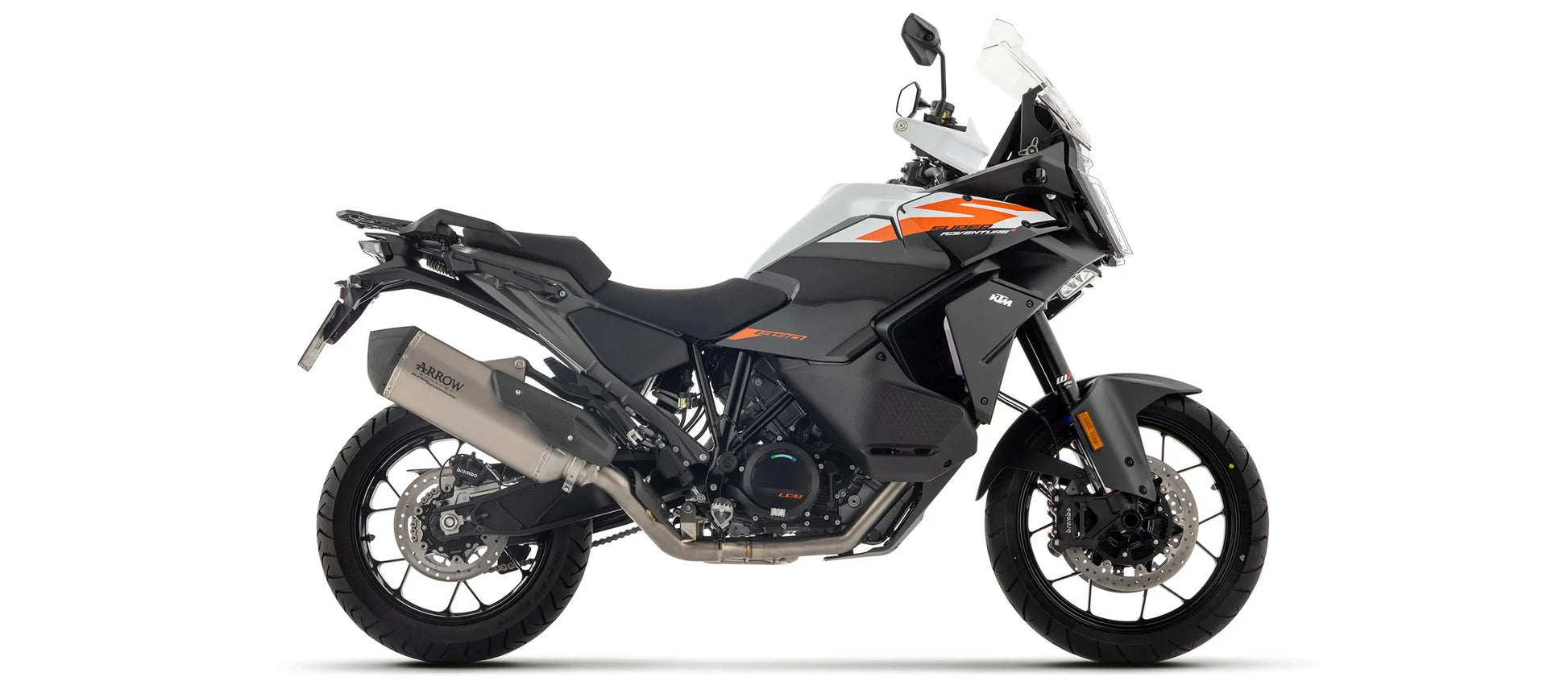 Titanium Arrow Racing Exhaust Collector for KTM 1290 Super Adventure S 2021-2024, by Bill's Exhausts, with polished finish.