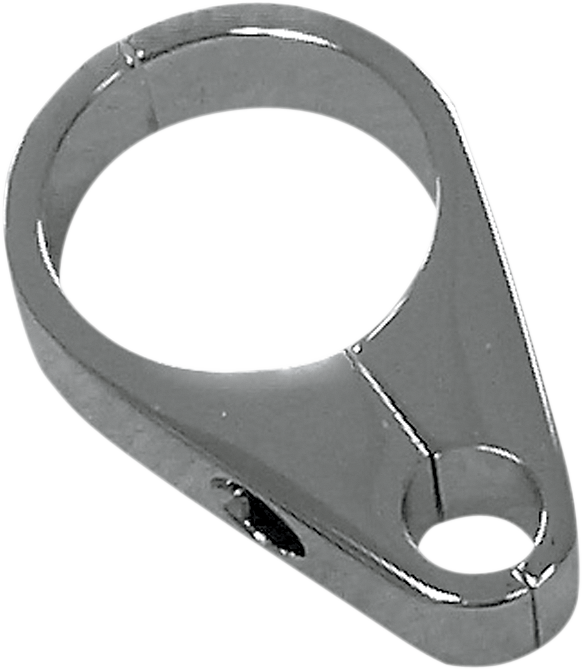 Chrome clutch cable clamp from Drag Specialties, 1-1/4 inch size, with part number 0658-0035, designed for motorcycle use.