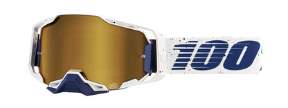 Bill's Exhausts Armega Solis goggles with gold mirror lenses, featuring a sleek design and adjustable strap.