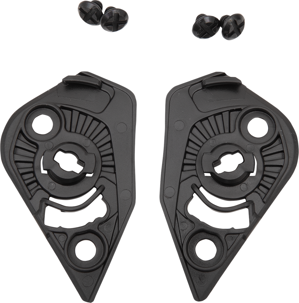 Black ICON Variant Pro™ Pivot Kit helmet parts from Bill's Exhausts, showing the durable, black-colored mounting components.