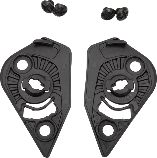 Black ICON Variant Pro™ Pivot Kit helmet parts from Bill's Exhausts, showing the durable, black-colored mounting components.