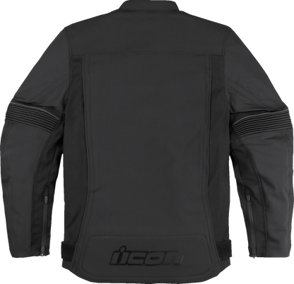 Black ICON Slabtown Jacket in XL by Bill's Exhausts, front view showing durable fabric and stylish design.