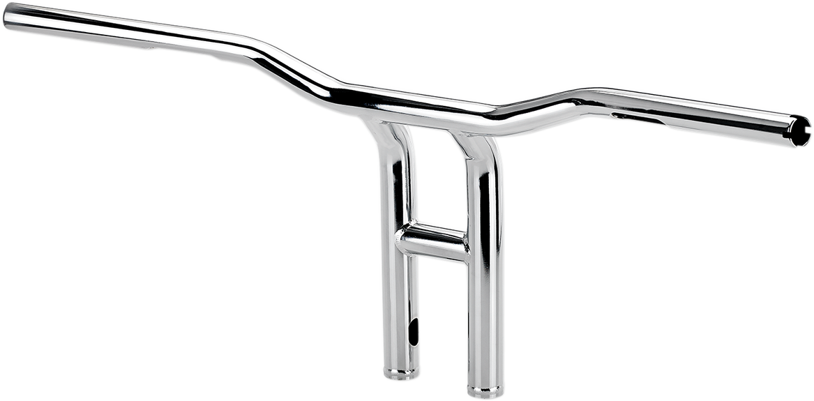 Chrome BILTWELL Tyson XL pullback handlebars for motorcycles, 12-inch wide with ergonomic design and polished finish.