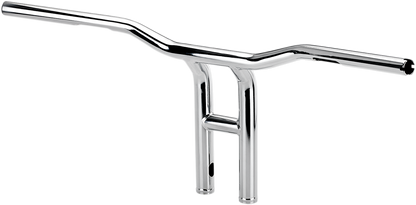 Chrome BILTWELL Tyson XL pullback handlebars for motorcycles, 12-inch wide with ergonomic design and polished finish.