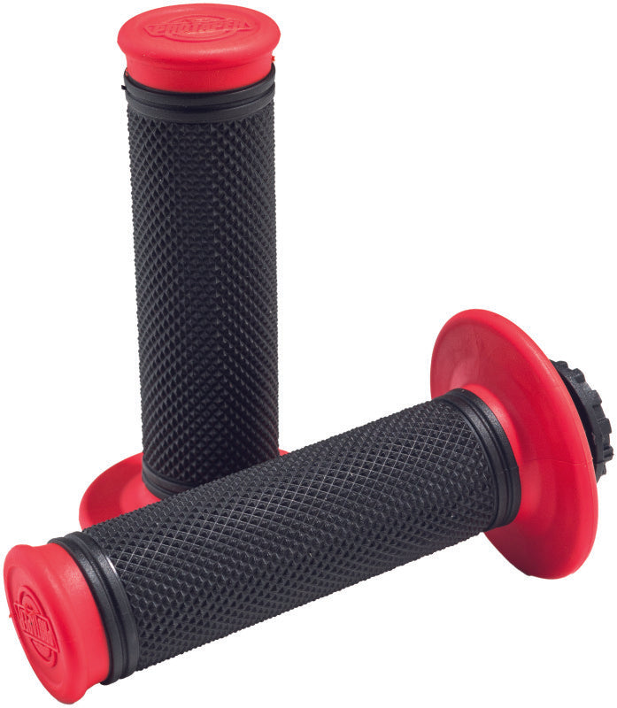 ProTaper Pro Series Clamp On Full Diamond motorcycle exhaust clamp in red and black with brand logo.