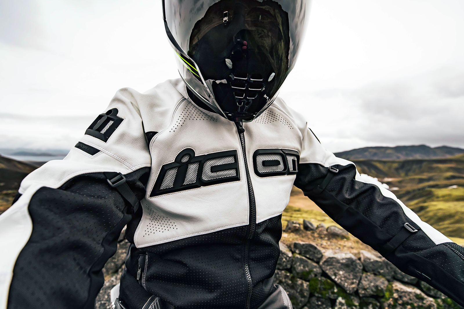 ICON Airflite FliteShield Dark Smoke helmet visor part by Bill's Exhausts, showing the tinted smoked shield for motorcycle helmets.