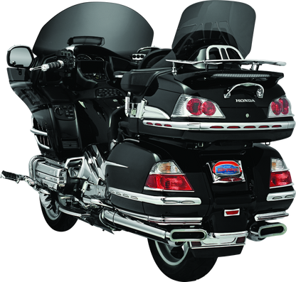 Kuryakyn LED lighted trunk lid handle for Honda Gold Wing GL1800, 2001-2005, showing illuminated handle on motorcycle trunk lid