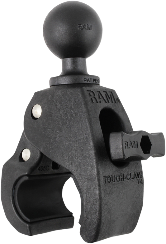 Bill's Exhausts RAM MOUNTS Ball Mount 1-inch Tough-Claw RAPB404U for engine mounting, featuring a robust ball joint design.