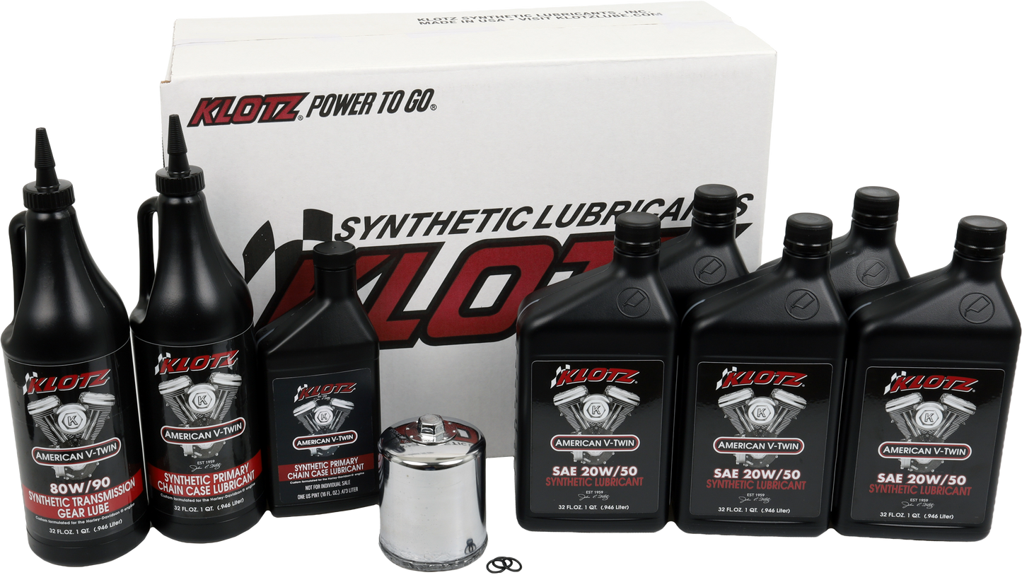 KLOTZ, Klotz Premium Harley Davidson 5-Quart Synthetic Oil Change Kit - Part KH-108