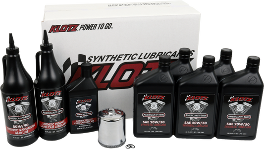 KLOTZ, Klotz Premium Harley Davidson 5-Quart Synthetic Oil Change Kit - Part KH-108