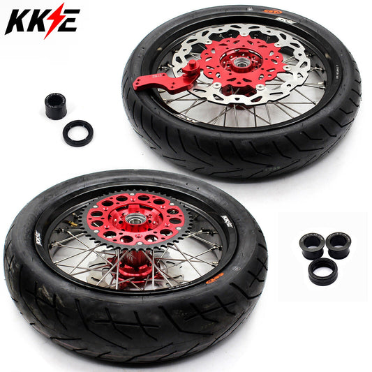 KKE 3.5 & 4.25 Supermoto Tires Rims Fit For HONDA CRF250X CRF450X 2005-2018 - Howling Moto
