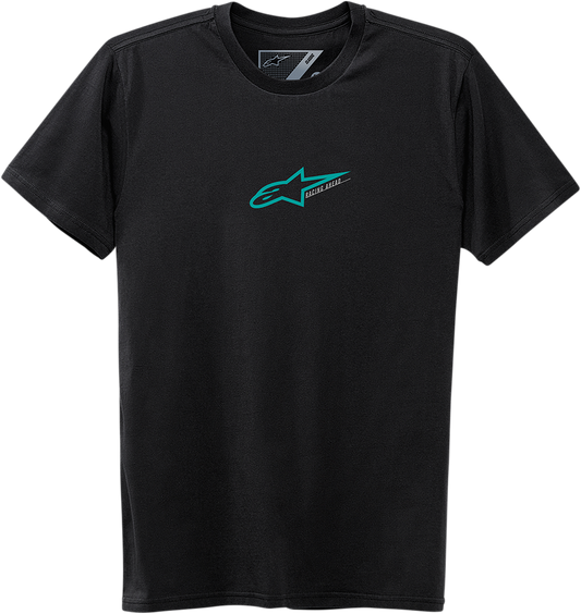 Bill's Exhausts Alpinstars Race Mod T-Shirt in black, XL size, featuring a casual fit and race-inspired design.