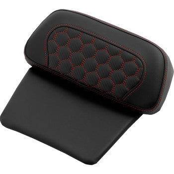 SADDLEMEN Chopped Tour Pak Pad in honeycomb design with red stitching for FLH/FLT Harley Davidson models 2014-2024.