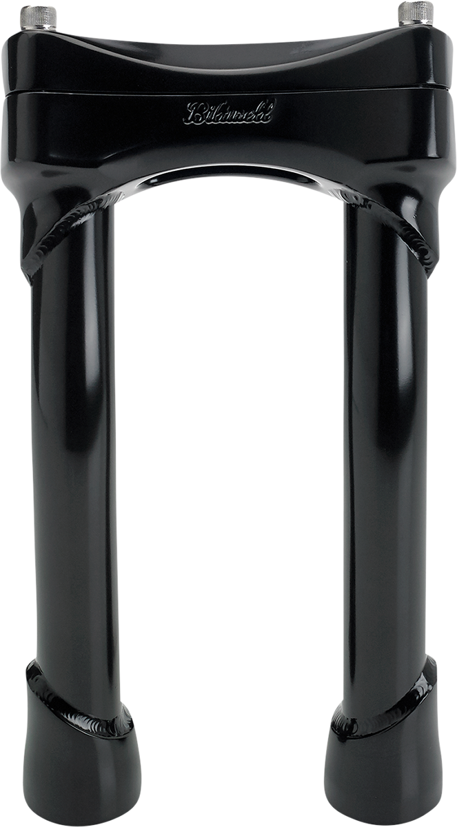 Black BILTwell Murdock oversized 8-inch pullback handlebars with risers, designed for motorcycle handlebar replacement.