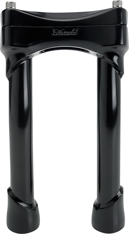 Black BILTwell Murdock oversized 8-inch pullback handlebars with risers, designed for motorcycle handlebar replacement.