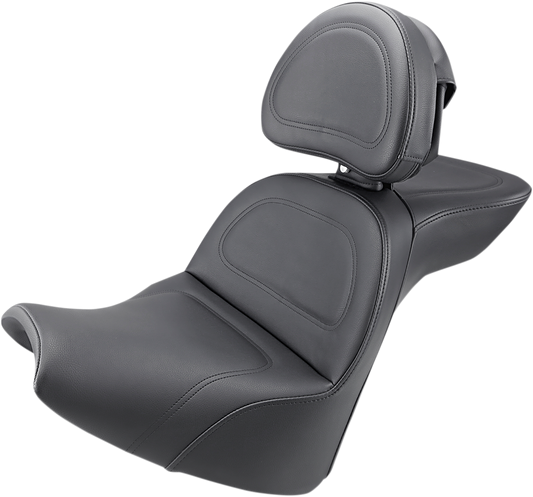 SADDLEMEN Explorer motorcycle seat with driver backrest for FXBR/S '18-'20, durable seat for Harley-Davidson bikes