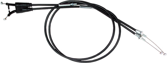 Motion Pro black vinyl throttle push pull cable set for motorcycles, shown with cables and fittings in the image.