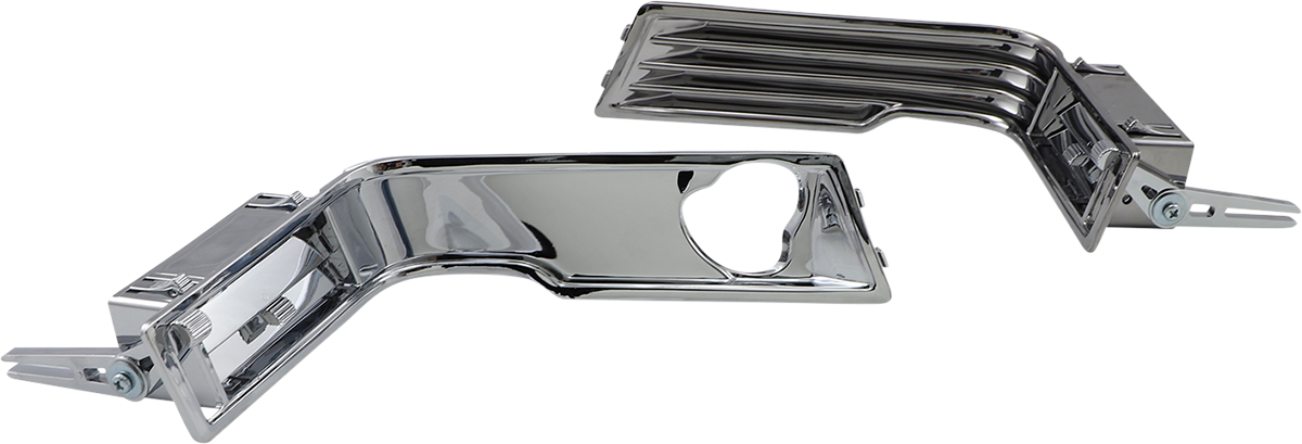 Chrome engine hot air vent from Bill's Exhausts, featuring a sleek chrome finish and precise mounting details.