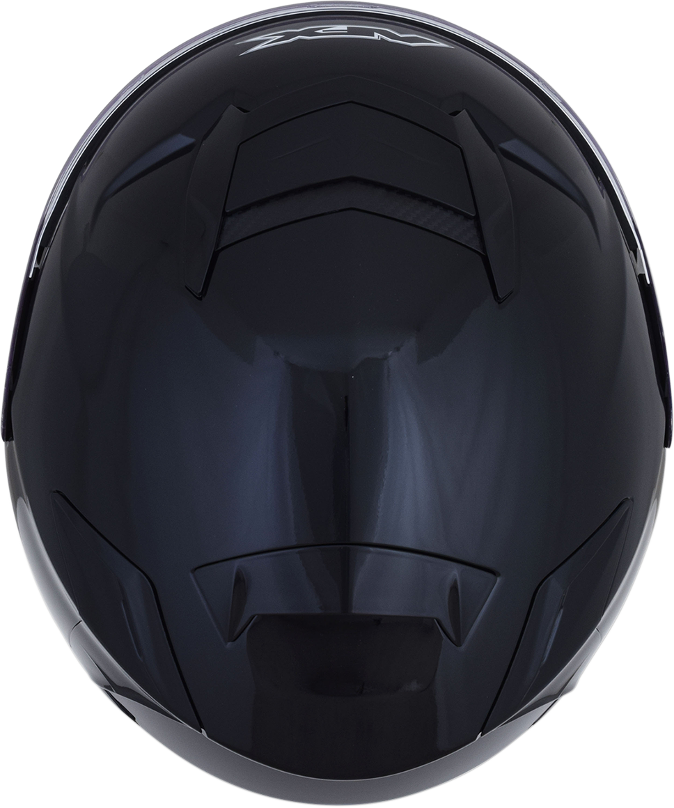 Gloss black AFX FX-60 helmet in large size, featuring a sleek design and clear visor, from Bill's Exhausts.