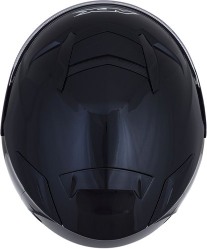 Gloss black AFX FX-60 helmet in large size, featuring a sleek design and clear visor, from Bill's Exhausts.