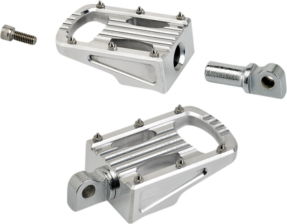 Polished BILTWELL Punisher footpeg from Bill's Exhausts, classic body design with durable 7005 aluminum finish for motorcycle riding.