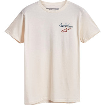Alpinestars flagged T-shirt in natural color, XL size, featuring branded design, laid flat on a neutral background.
