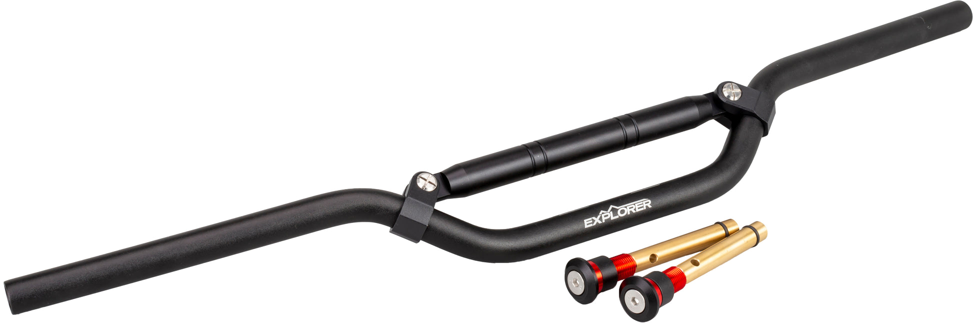 Black ZETA Explorer Handlebar S-1 Sport Type for motorcycles, featuring a durable, lightweight design with ergonomic grips.