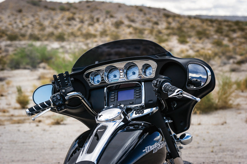 Kuryakyn Tech Connect device holder in black, adjustable for 1-5/8 to 3-5/8 inch wide smartphones or GPS devices.