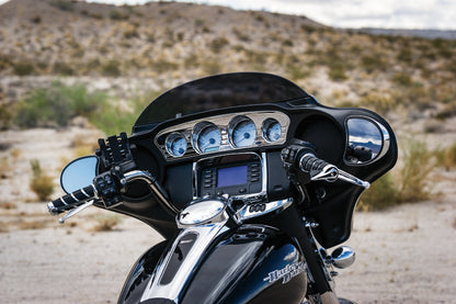 Kuryakyn Tech Connect device holder in black, adjustable for 1-5/8 to 3-5/8 inch wide smartphones or GPS devices.