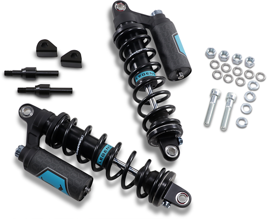 Legend Suspension Revo ARC piggyback shocks for FXR, 13-inch heavy-duty suspension system with adjustable ARC features.