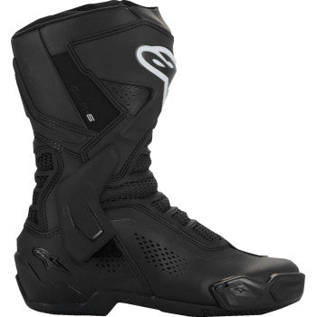 Alpinestars Stella SMX-6 V3 vented motorcycle riding boots in black, US 9 / EU 43, with protective ankle and sole details.