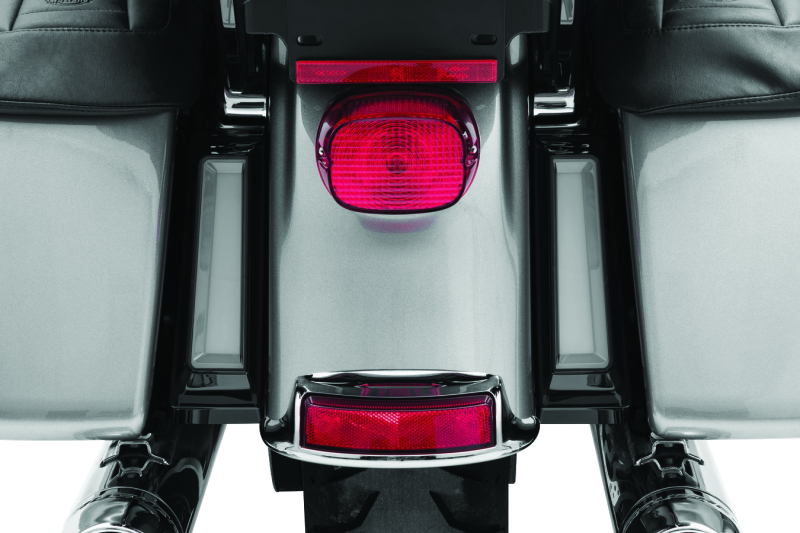Kuryakyn Tracer LED inserts for saddlebag supports in black, designed for motorcycle luggage support enhancement.