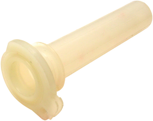 Motion Pro replacement throttle tube for bikes, showing a close-up of the black throttle tube with branding and mounting details.