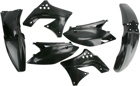 A black Acerbis standard replacement body kit for motorcycles, designed for durable body protection and sleek appearance.