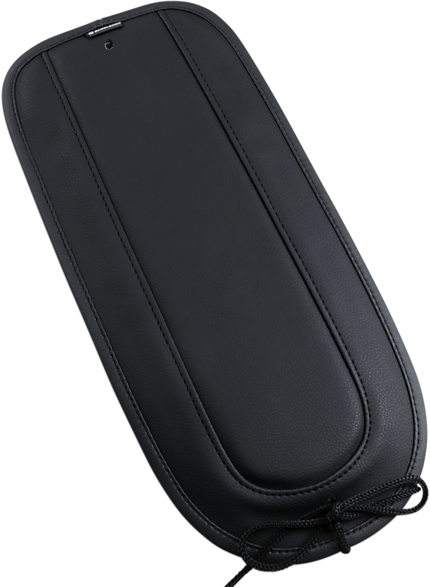 Bill's Exhausts Saddlemens Fender Chap matching smooth solo seat on motorcycle, showcasing durable leather seat accessory.