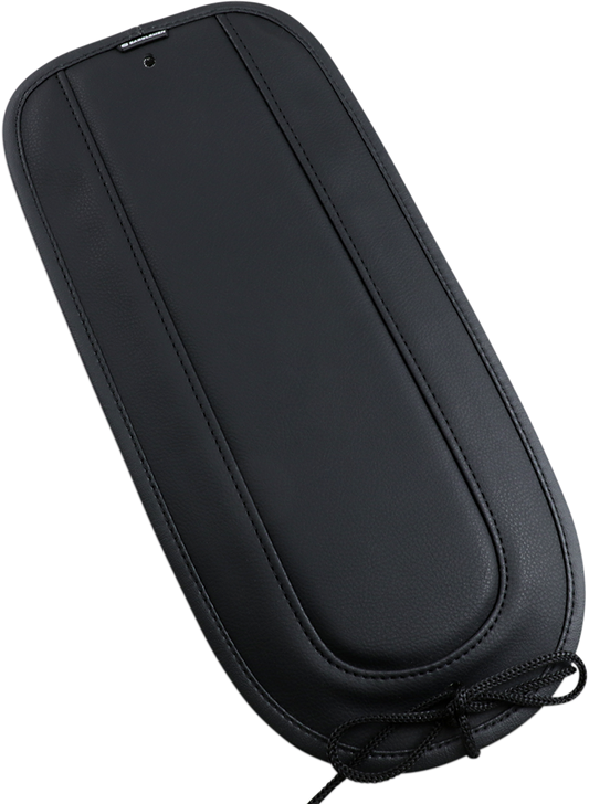 Bill's Exhausts Saddlemens Fender Chap matching smooth solo seat on motorcycle, showcasing durable leather seat accessory.