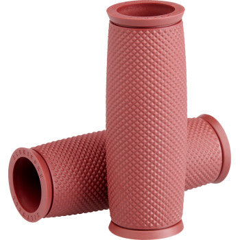 Bill's Exhausts BILTWELL Alumicore 1-inch Recoil grip sleeves in Oxblood, featuring textured rubber for a secure hold.