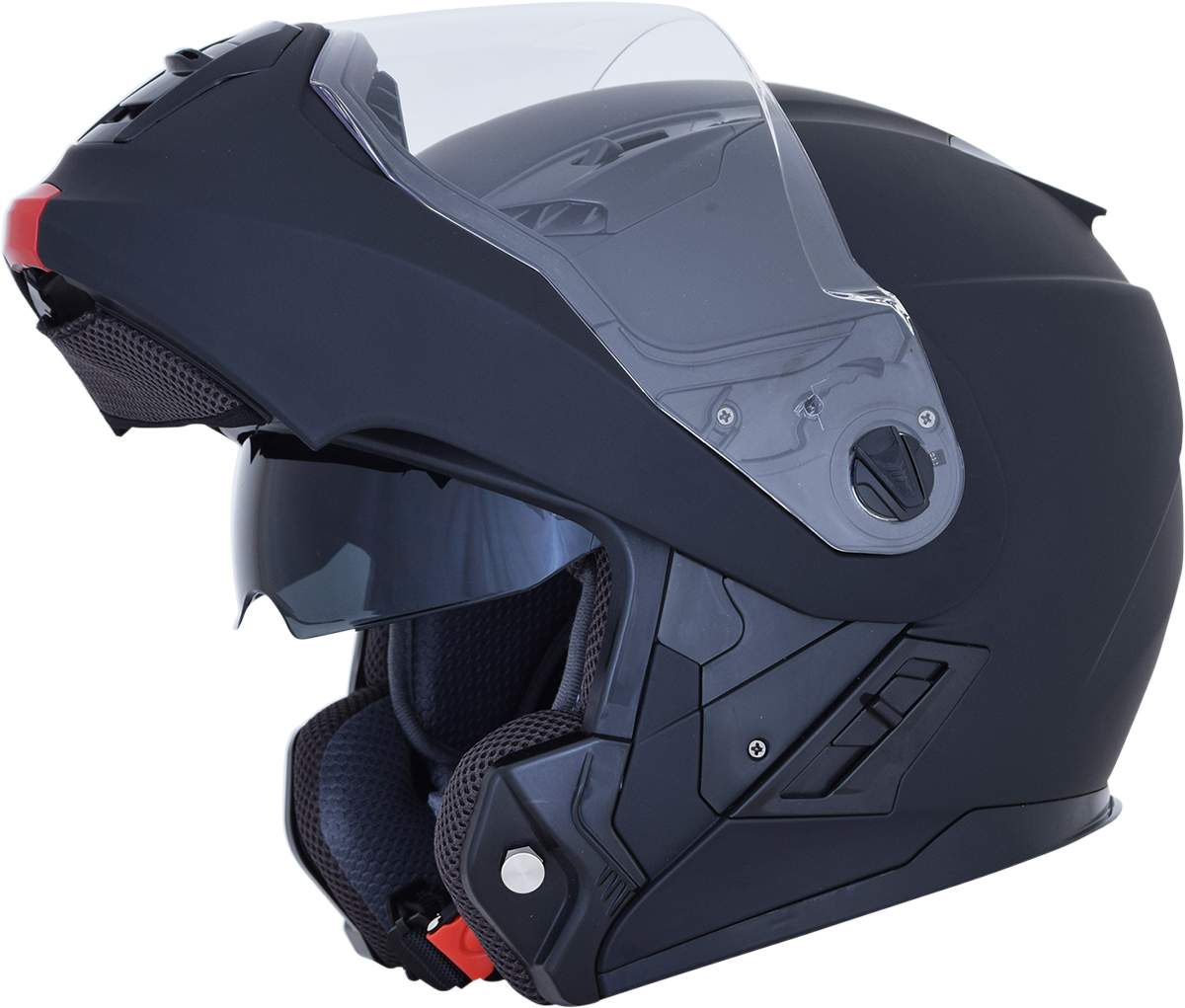 Bill's Exhausts AFX FX-111 matte black motorcycle helmet in 2XL size, with a sleek aerodynamic design and clear visor.