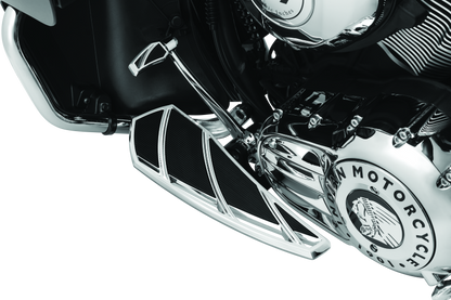 Chrome Kuryakyn Phantom shift and brake pegs for Indian Scout motorcycle, featuring sleek design and durable metal construction.
