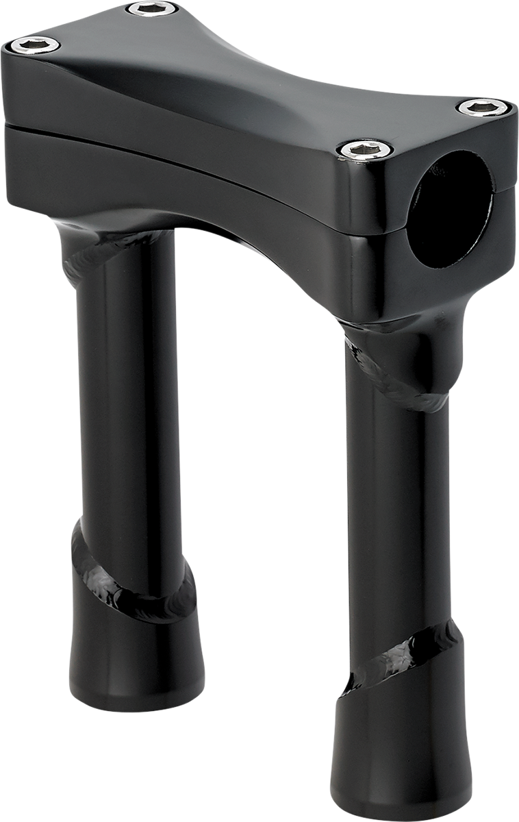 Black BILTWELL Risers Murdock Oversized 6-inch handlebars for motorcycles, designed for comfortable grip and style.