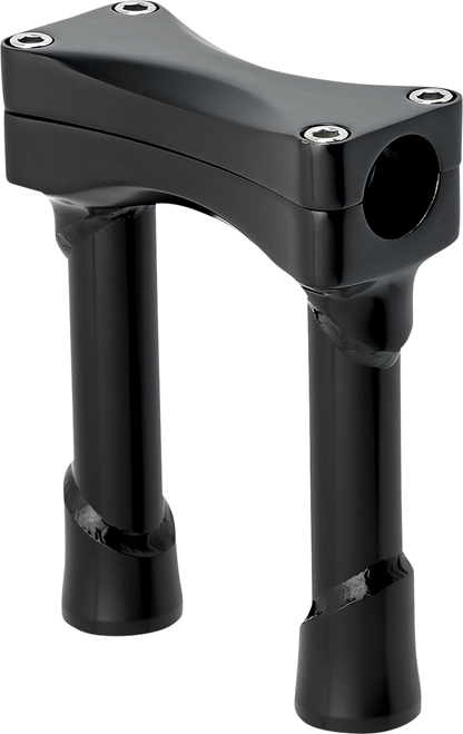 Black BILTWELL Risers Murdock Oversized 6-inch handlebars for motorcycles, designed for comfortable grip and style.