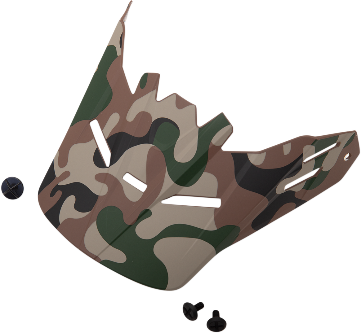 Z1R Youth Rise Visor Kit in Woodland Camo pattern, compatible with Z1R helmets, featuring camo fabric and adjustable visor.