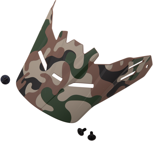 Z1R Youth Rise Visor Kit in Woodland Camo pattern, compatible with Z1R helmets, featuring camo fabric and adjustable visor.